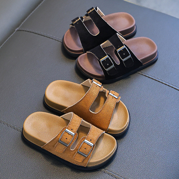 Laste Birkenstock kingad Suvine uus ülerõivas Avaleht Paksu tallaga Birkenstock lapsevanema-lapse poolsussid Laisad kingad Väikesed ja keskmise suurusega laste sussid