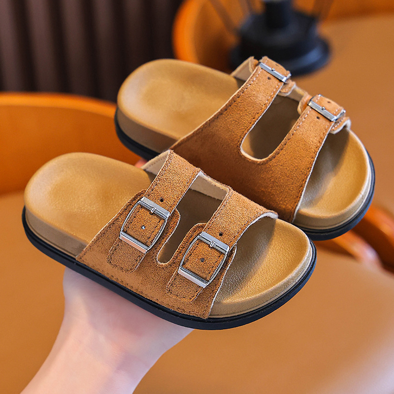 Laste Birkenstock kingad Suvine uus ülerõivas Avaleht Paksu tallaga Birkenstock lapsevanema-lapse poolsussid Laisad kingad Väikesed ja keskmise suurusega laste sussid