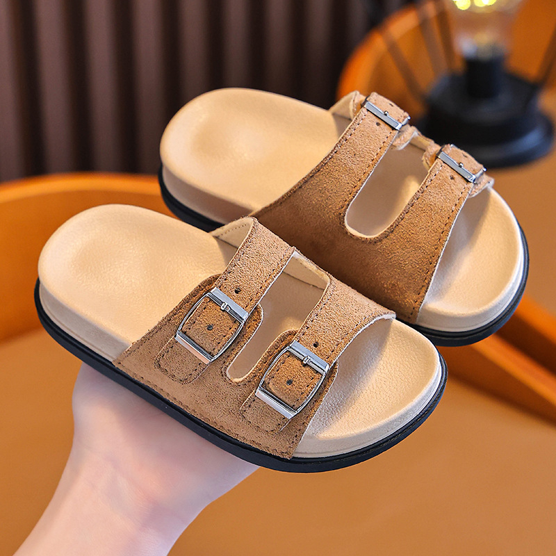 Laste Birkenstock kingad Suvine uus ülerõivas Avaleht Paksu tallaga Birkenstock lapsevanema-lapse poolsussid Laisad kingad Väikesed ja keskmise suurusega laste sussid