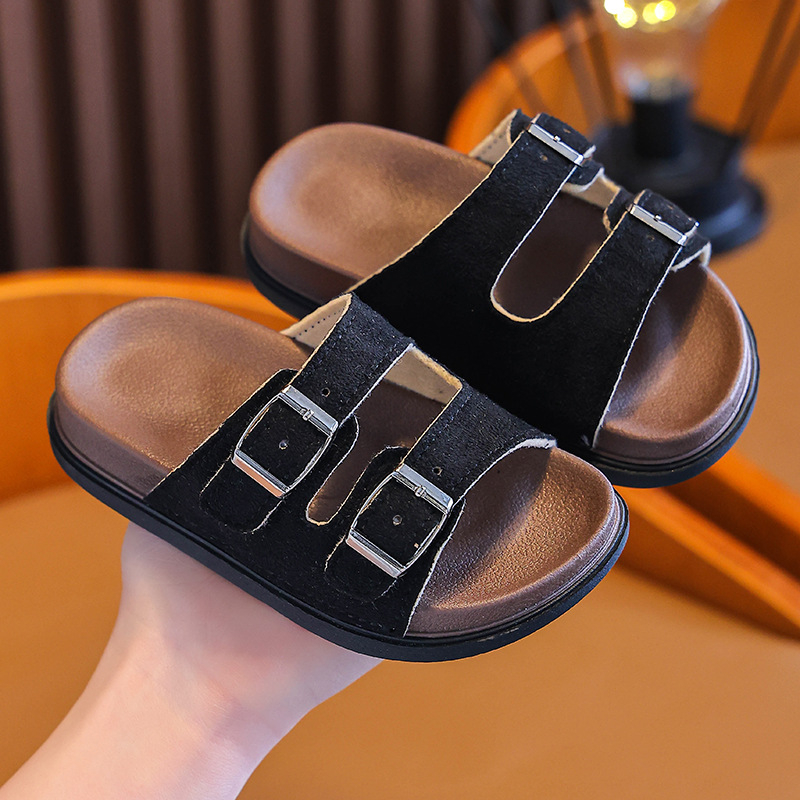 Laste Birkenstock kingad Suvine uus ülerõivas Avaleht Paksu tallaga Birkenstock lapsevanema-lapse poolsussid Laisad kingad Väikesed ja keskmise suurusega laste sussid