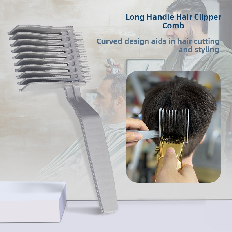 Xunmei Нов фризьорски салон Специален гребен за машинка за подстригване за мъже, стилизиращ гребен за машинка за коса с градиентно позициониране и плъзгащ се ръб