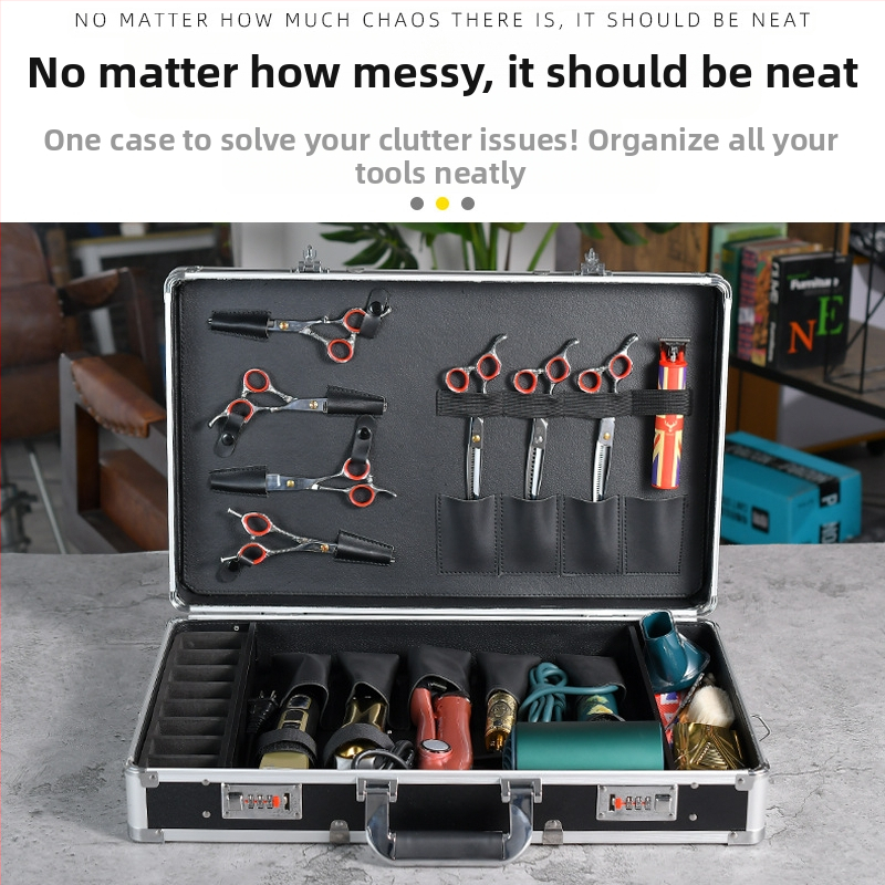 Sõjaväeline multifunktsionaalne alumiiniumist juuksurikast juuksuri spetsiaalne välistingimustes kasutatav tööriistakast juuksuripoe kast