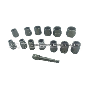 14 dalių komplektinė veržlė, aukštas atmušėjas, priešdantinė įvorė, slankiojanti įvorė, varžtas, pažeista veržlė, veržlės atmušėjas