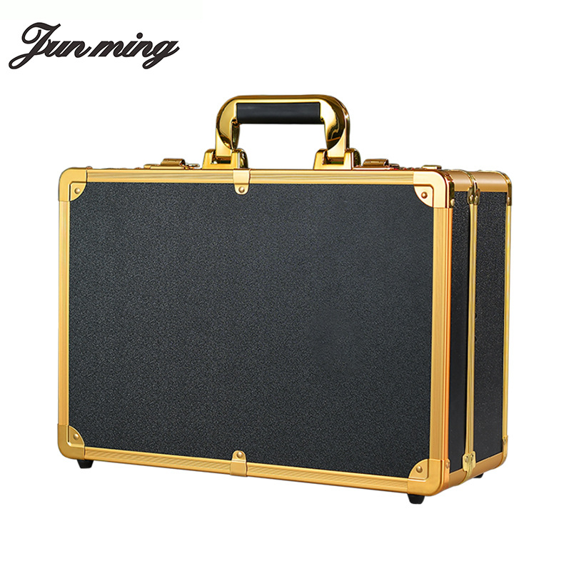 Junming daugiafunkcinė aliuminio lydinio kirpyklos dėžė, kirpyklos lauko įrankių dėžė, kirpyklos laikymo dėžė
