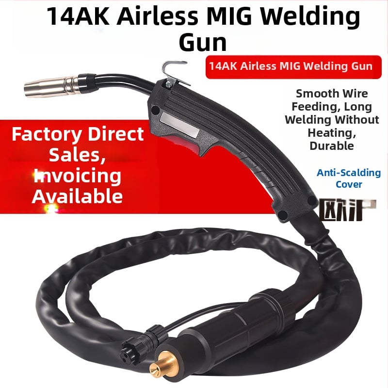 Sudare fără gaz cu două garanții, pistol de sudură 14AK, de uz casnic, 220v, accesorii integrate pentru mașini de sudură mici, sârmă de sudură cu miez de flux, inserție rapidă a sârmei pentru pistol de sudură