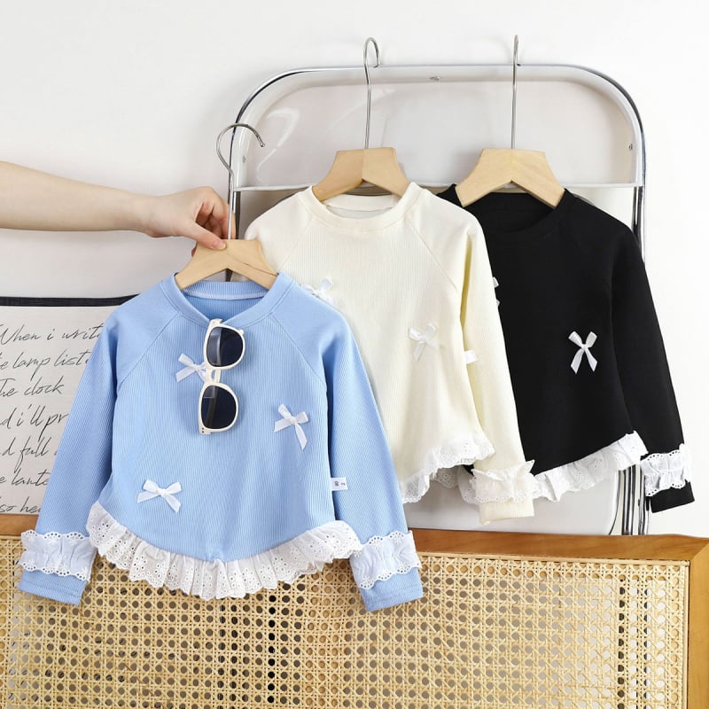 Tricou cu mânecă lungă pentru fete 2025, stil nou, clasa A, top de toamnă, haine de stil coreean, la modă pentru copii, îmbrăcăminte de primăvară și toamnă, cămașă de bază pentru copii, îmbrăcăminte pentru copii