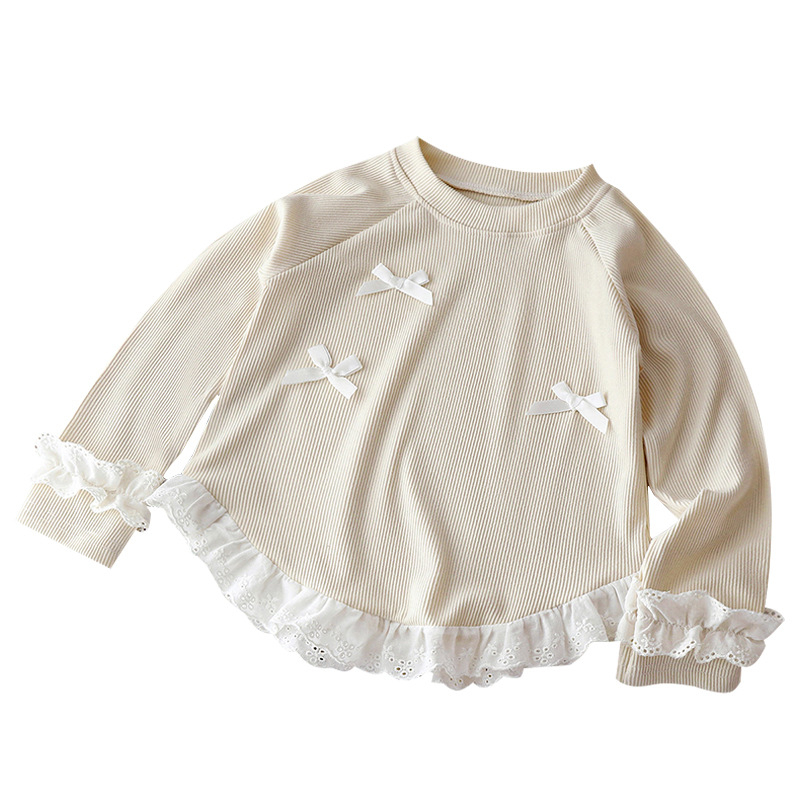 Тениска с дълъг ръкав за момичета 2025 Нов стил А-клас Топ есенни дрехи Корейски стил Модно детско облекло Пролетна и есенна базова риза Детско облекло