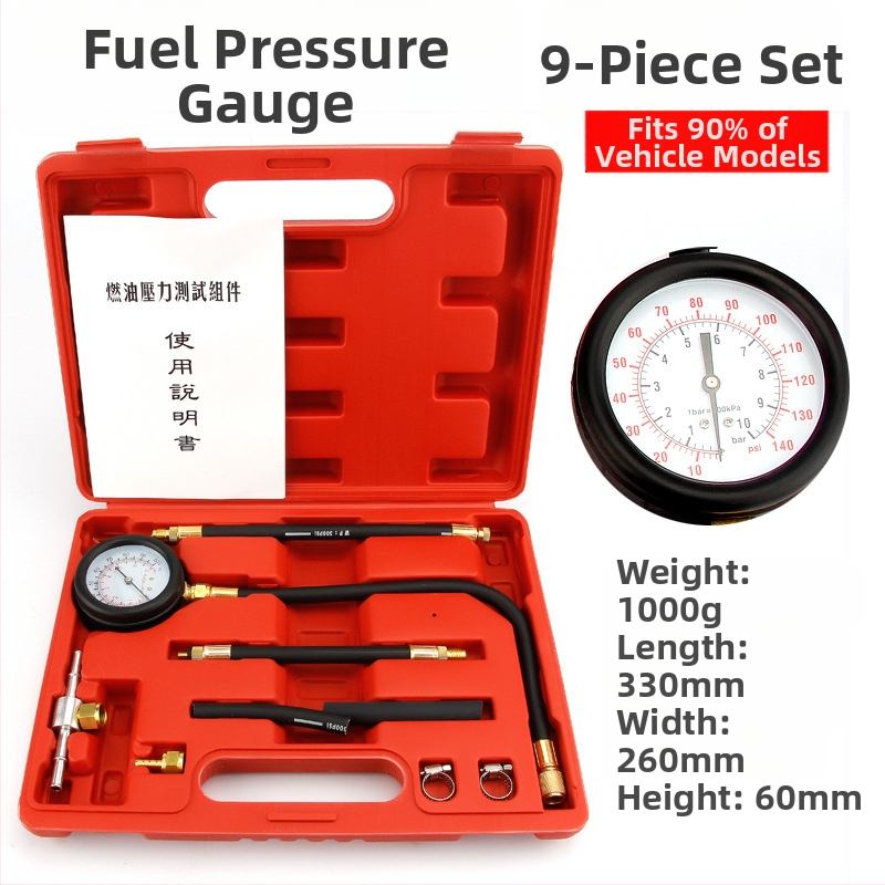 Tlakomer paliva do auta Noridun, tlakomer benzínu, nástroj na detekciu auta, nástroj na opravu auta, nástroj na údržbu auta