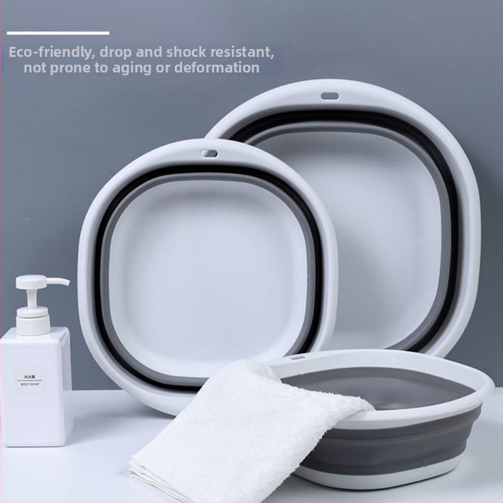 Преносим силиконов сгъваем леген, голям удебелен леген за миене на зеленчуци, студентско общежитие, пластмасов леген за крака, многофункционален леген за миене на лице