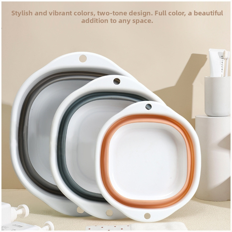 Сгъваема мивка за пътуване на открито с удебелен дизайн, сгъваема мивка за ученици, мивка за пране и зеленчуци, кофа за накисване на крака, преносима сгъваема