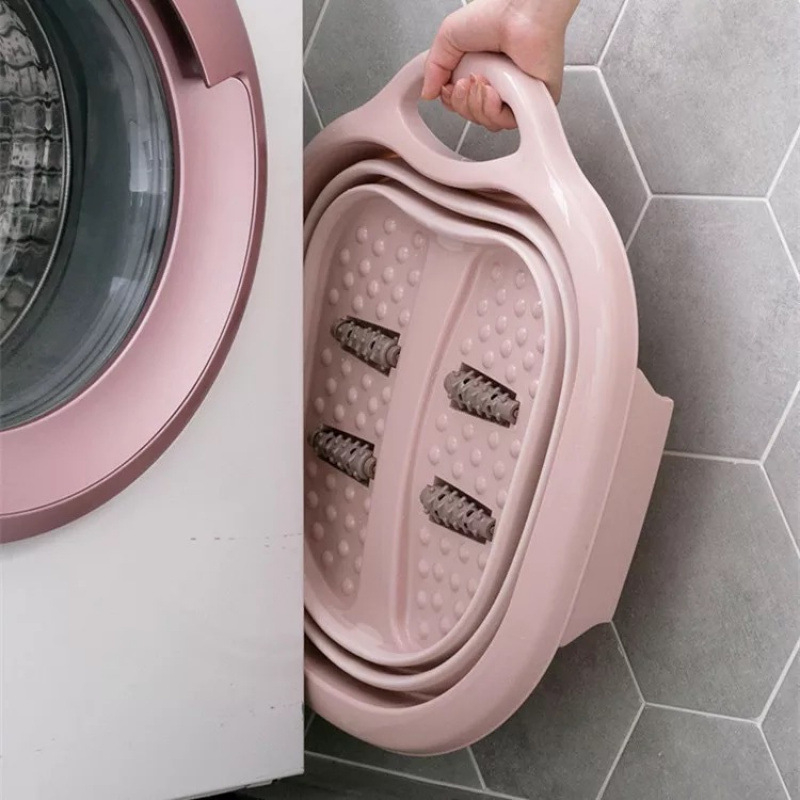 Sulankstomas pėdų vonios kibiras, plastikinis pėdų vonios praustuvas, sutankintas pėdų vonios kibiras, pėdų vonios praustuvas, masažinis pėdų vonios kibiras, buitinis suaugusiųjų pėdų vonios praustuvas