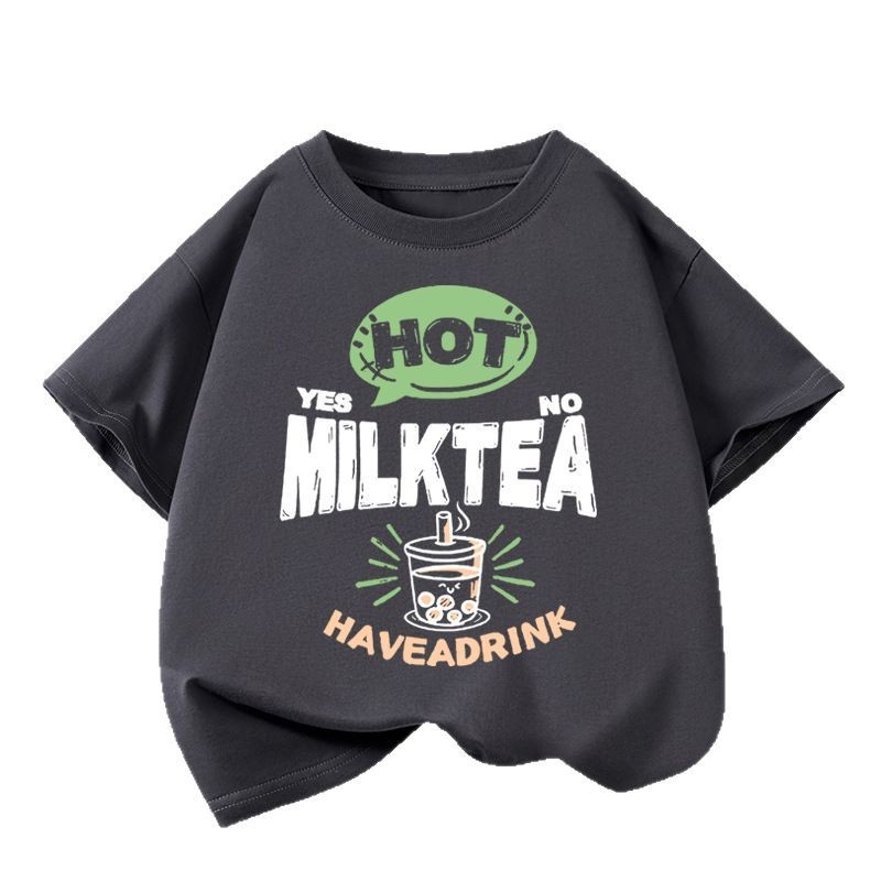 Памучни летни дрехи за момчета, бебешки щамповани летни дрехи с къс ръкав, детски летни дрехи, стилист, момчешка модна нова тениска с кръгло деколте