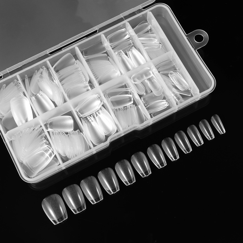 Лак за нокти сгъваем безшевен лист за нокти, гланцово матирано ултратънко удължаване на фалшиви нокти, 240 броя, кутия с лист за нокти