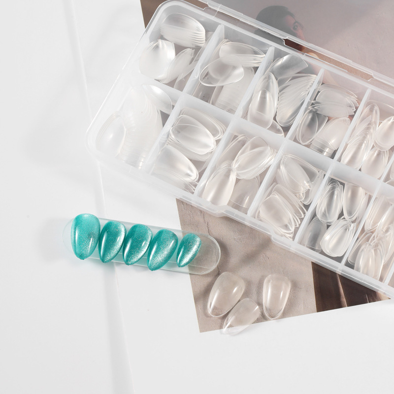 Лак за нокти сгъваем безшевен лист за нокти, гланцово матирано ултратънко удължаване на фалшиви нокти, 240 броя, кутия с лист за нокти