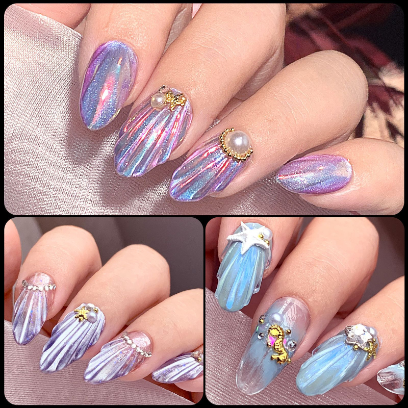 Трансгранични европейски и американски маникюрни елементи 3D ромбовидни нокти с миди бадемови нокти Нокти за носене Дълги оформящи нокти на едро