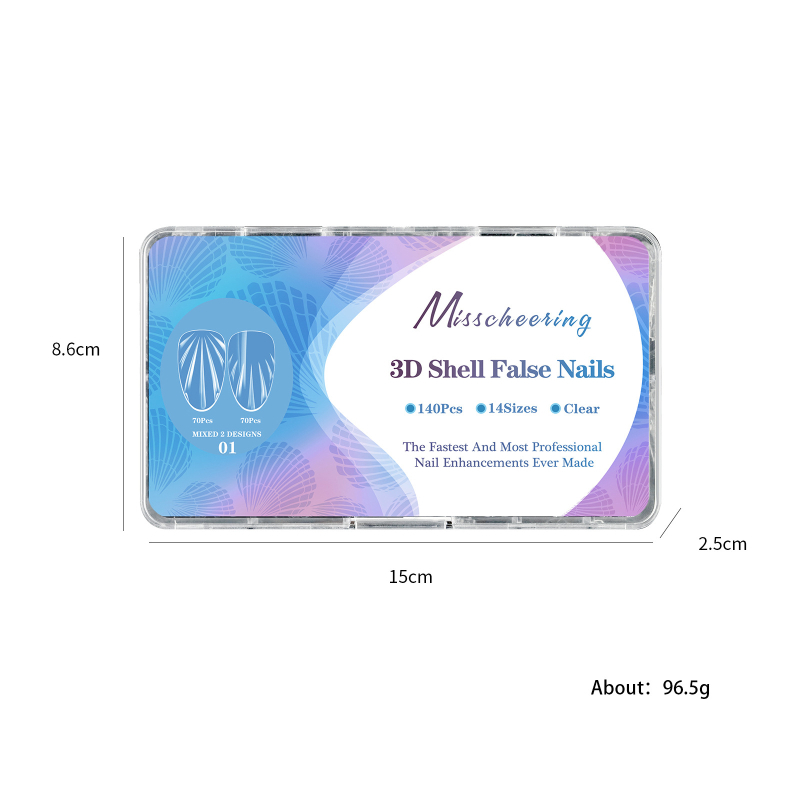 Трансгранични европейски и американски маникюрни елементи 3D ромбовидни нокти с миди бадемови нокти Нокти за носене Дълги оформящи нокти на едро