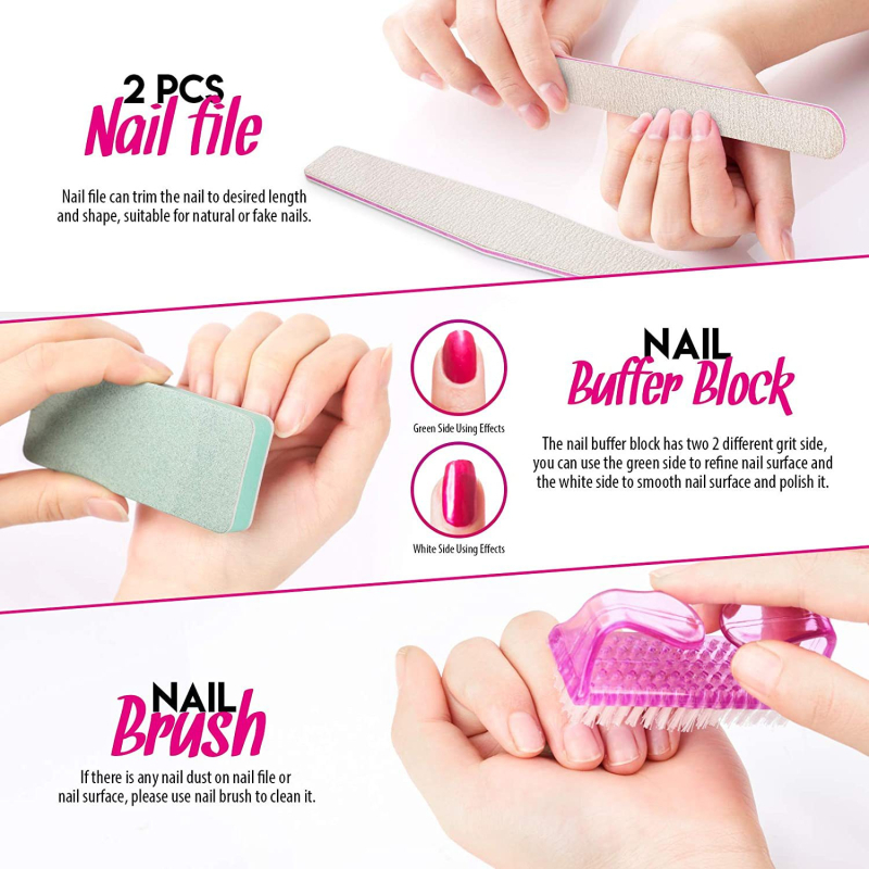 Nagų nagų rinkinys 500 vienetų trapecijos formos nagų pjaustymo smėlio juostelės kempinės kontūrinės juostelės nagų klijai vandens stiklinė AB grąžtas