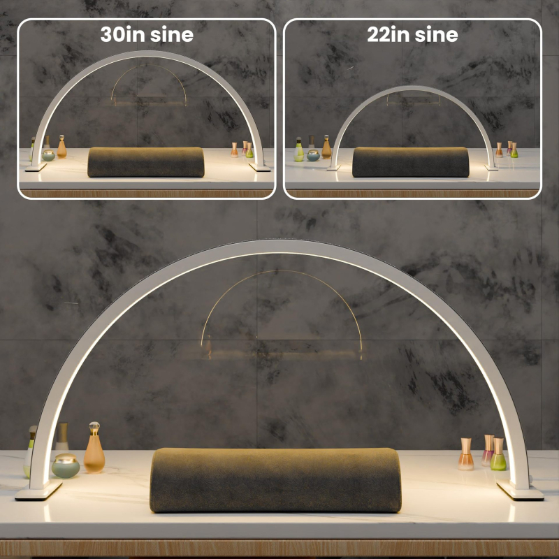 Pusmėnulio formos grožio lempa su rombo formos siuvinėjimu, grožio salono stalinė lempa blakstienoms ir manikiūrui, U formos akių apsaugos lemputė