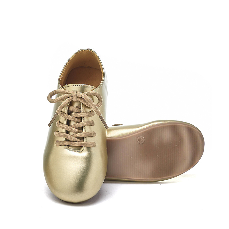 Шампанско цвят Модни момичета Единични обувки с връзки Леки детски ежедневни обувки от Близкия изток Детски празнични подаръчни обувки