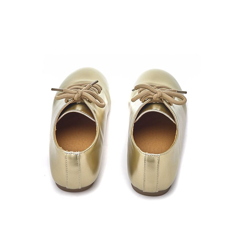 Шампанско цвят Модни момичета Единични обувки с връзки Леки детски ежедневни обувки от Близкия изток Детски празнични подаръчни обувки