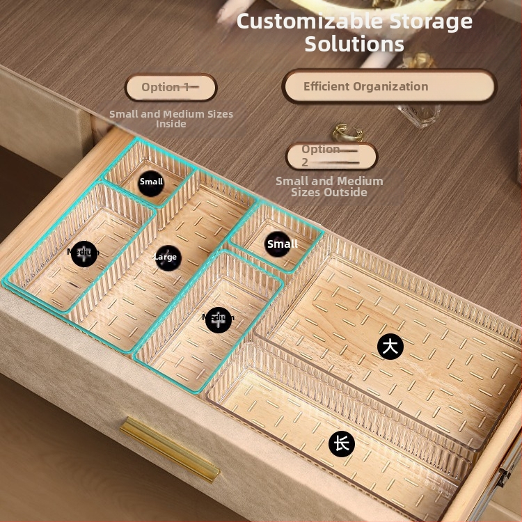 Kozmetická malá krabička s priehradkami na toaletný stolík, starostlivosť o pleť, očný tieňogram, kartotéka, vstavaná zásuvka na rúž