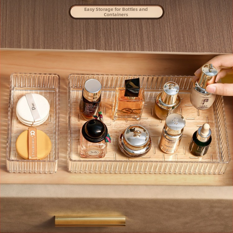 Kozmetická malá krabička s priehradkami na toaletný stolík, starostlivosť o pleť, očný tieňogram, kartotéka, vstavaná zásuvka na rúž