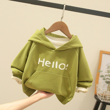 Laste kampsunid Poiste ja tüdrukute kevad- ja sügisrõivaste särk Beebi kapuutsiga pluus Laste sametist Korea stiilis moodsad riided