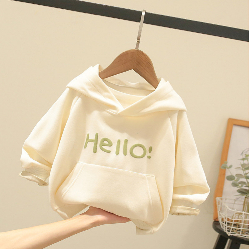 Laste kampsunid Poiste ja tüdrukute kevad- ja sügisrõivaste särk Beebi kapuutsiga pluus Laste sametist Korea stiilis moodsad riided