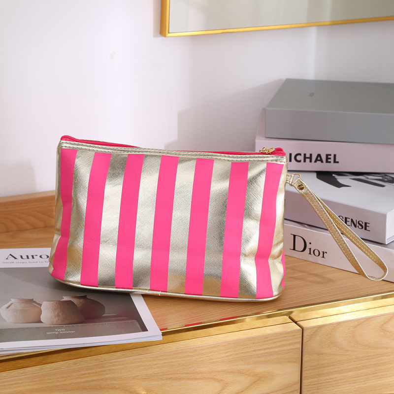 Преносима раирана козметична чанта, цветна чанта в Пном Пен, мини преносима козметична чанта за съхранение, водоустойчива дамска чанта