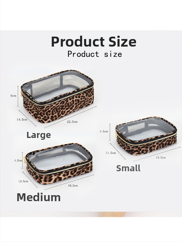 Nová kozmetická taška s leopardím vzorom, úložná taška, prenosná cestovná priehľadná toaletná taška pre ženy, cezhraničný zahraničný obchod, e-commerce spot, veľkoobchod