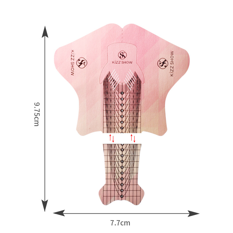 Pārrobežu jauns nagu mākslas pagarināts noņemams zivs formas papīra turētājs franču fototerapijas pagarinājuma instrumentu papīra turētājs 100/300 gabali