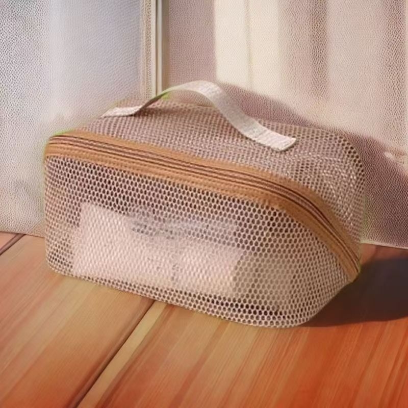 Трансгранична нова мрежеста козметична чанта с голям капацитет за жени, висок клас, преносима многофункционална чанта за съхранение на тоалетни принадлежности за пътуване