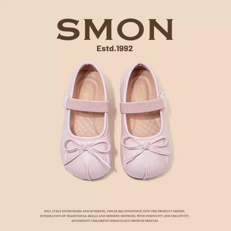 Tüdrukute nahast kingad beebitüdrukute printsessikingad 2025. aasta kevad- ja sügiskingad uued pehme tallaga balletikingad laste üheosalised kingad laste esinemiskingad