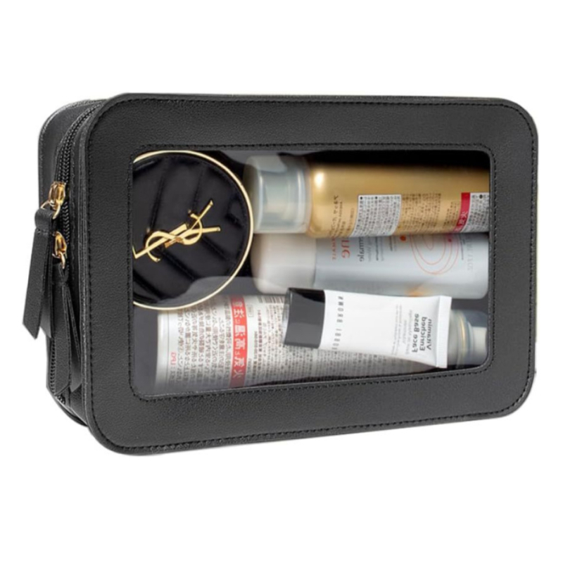 Pārrobežu divpusēja caurspīdīga kosmētikas maciņa, tualetes piederumu soma, mājsaimniecības uzglabāšanas kosmētika, kosmētikas soma, lielas ietilpības ūdensnecaurlaidīga kosmētikas soma