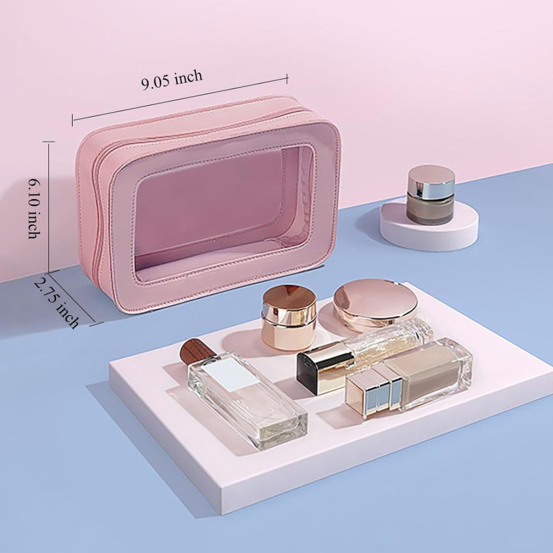 Pārrobežu divpusēja caurspīdīga kosmētikas maciņa, tualetes piederumu soma, mājsaimniecības uzglabāšanas kosmētika, kosmētikas soma, lielas ietilpības ūdensnecaurlaidīga kosmētikas soma