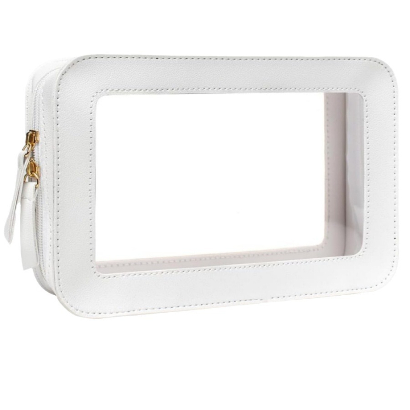 Pārrobežu divpusēja caurspīdīga kosmētikas maciņa, tualetes piederumu soma, mājsaimniecības uzglabāšanas kosmētika, kosmētikas soma, lielas ietilpības ūdensnecaurlaidīga kosmētikas soma