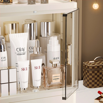 „Nkv“ makiažo laikymo dėžutė, pažangi lūpų dažų kosmetikos stalviršio dengta stalčių tipo dulkių tualetinis staliukas, didelė talpa