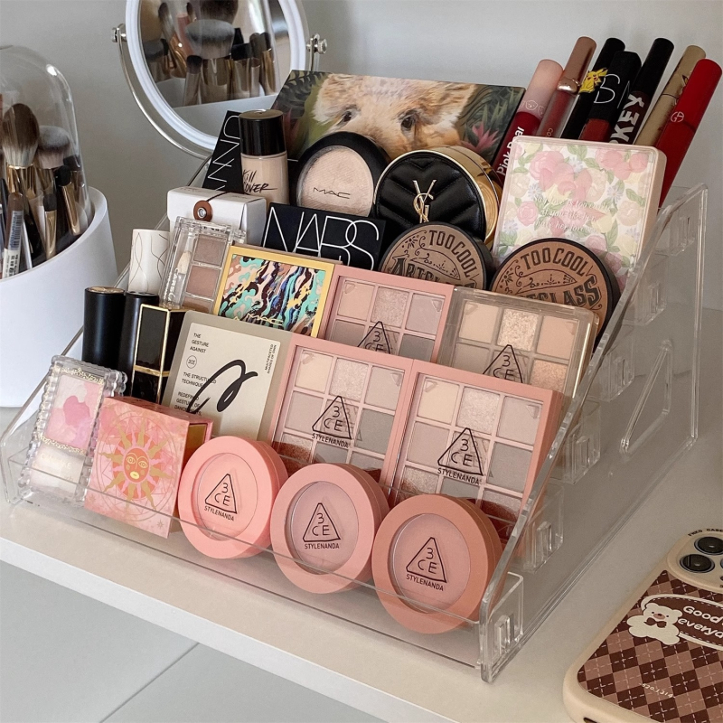 Raft cosmetic pentru birou, cutie de depozitare pentru ruj, fard de pleoape, machiaj, masă de toaletă, raft acrilic pentru expoziție Wang Xiaoxiang