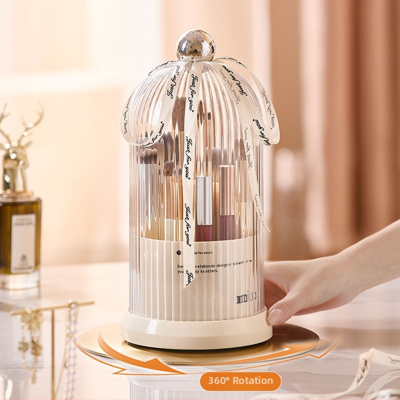 Rotačný úložný box na kozmetiku, viacvrstvový úložný valec na pero na obočie, stolový toaletný stolík, držiak na pero, úložný stojan na rúž, rôzne drobnosti