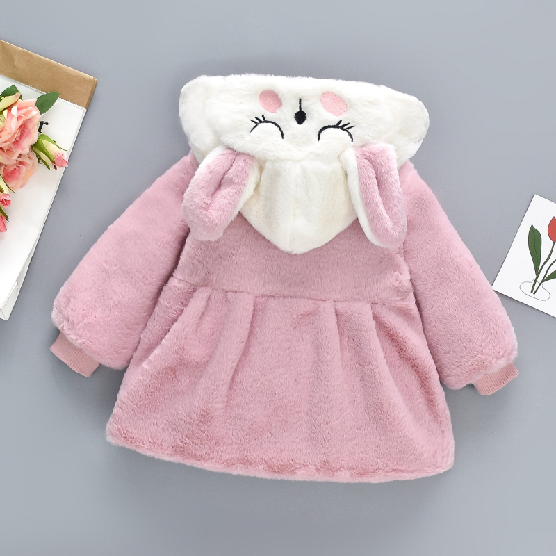 Nova dječja odjeća 2023. djevojački zimski džemper s crtanim zečjim ušima, kaputom s kapuljačom i mrkvom, pamučni kaput s torbom