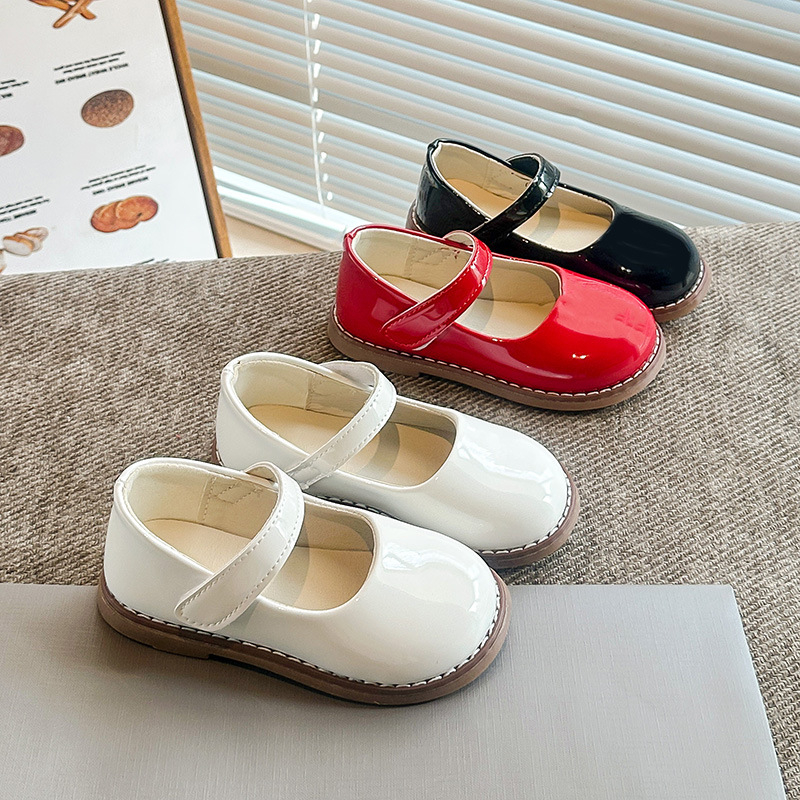 Кожени обувки за бебешки момичета, модни детски обувки, нови пролетни и есенни обувки с мека подметка, черни, за момичета, принцесни обувки, модерни