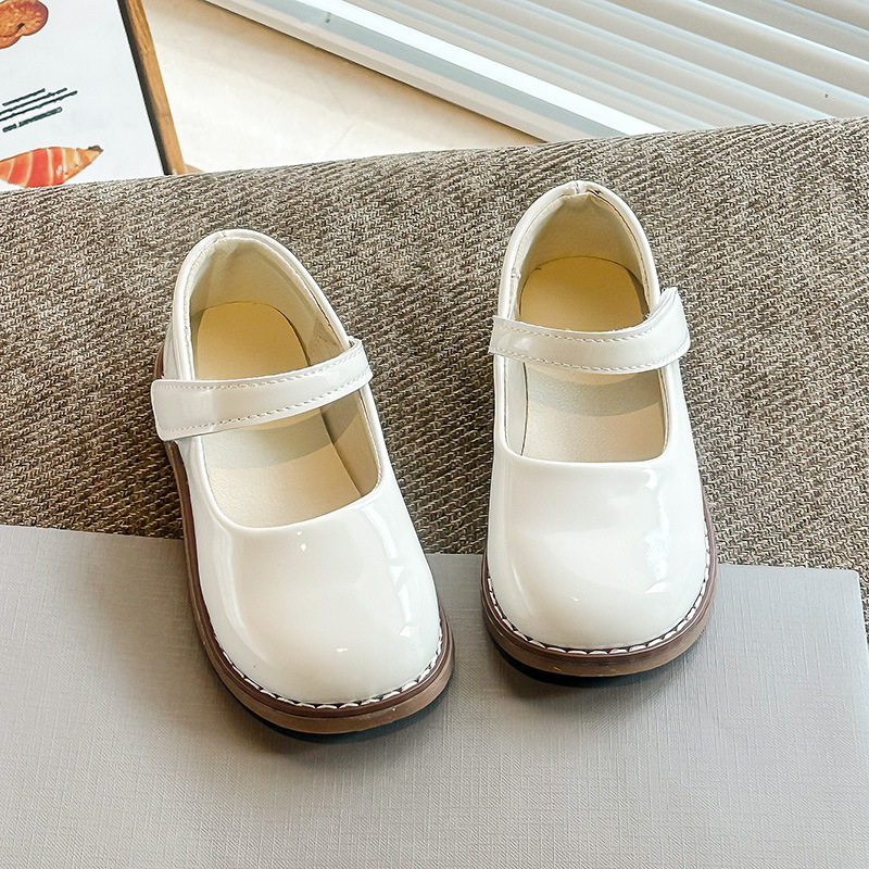 Кожени обувки за бебешки момичета, модни детски обувки, нови пролетни и есенни обувки с мека подметка, черни, за момичета, принцесни обувки, модерни