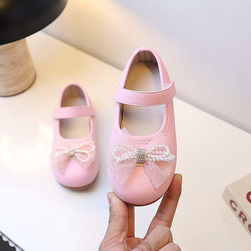 Малки кожени обувки за момичета, детски принцеси, нови пролетни и есенни обувки за малко момиченце с мека подметка и пеперуда, рокля за изпълнение