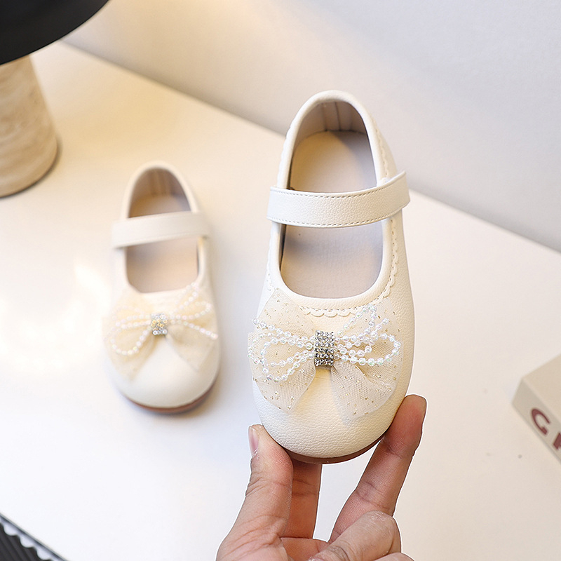Малки кожени обувки за момичета, детски принцеси, нови пролетни и есенни обувки за малко момиченце с мека подметка и пеперуда, рокля за изпълнение