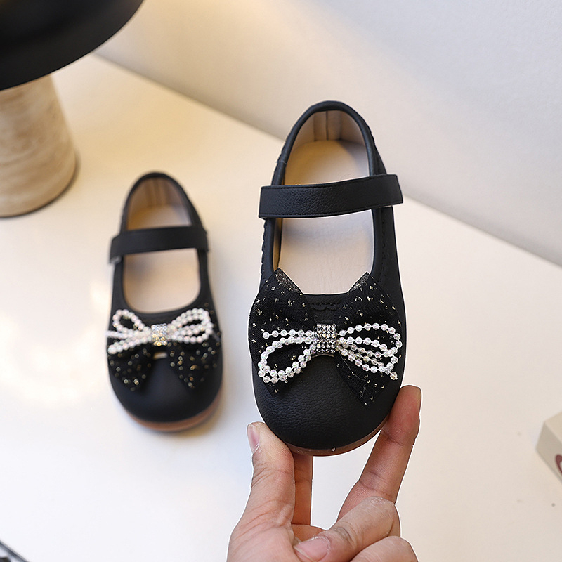 Малки кожени обувки за момичета, детски принцеси, нови пролетни и есенни обувки за малко момиченце с мека подметка и пеперуда, рокля за изпълнение