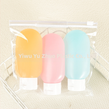 Kelioninis buteliukas su apverstu spalvotu buteliuku, pūsto liejimo būdu, tuščias buteliukas, minkštas plastikinis, 60 ml emulsinis kelioninis buteliukas su buteliuku