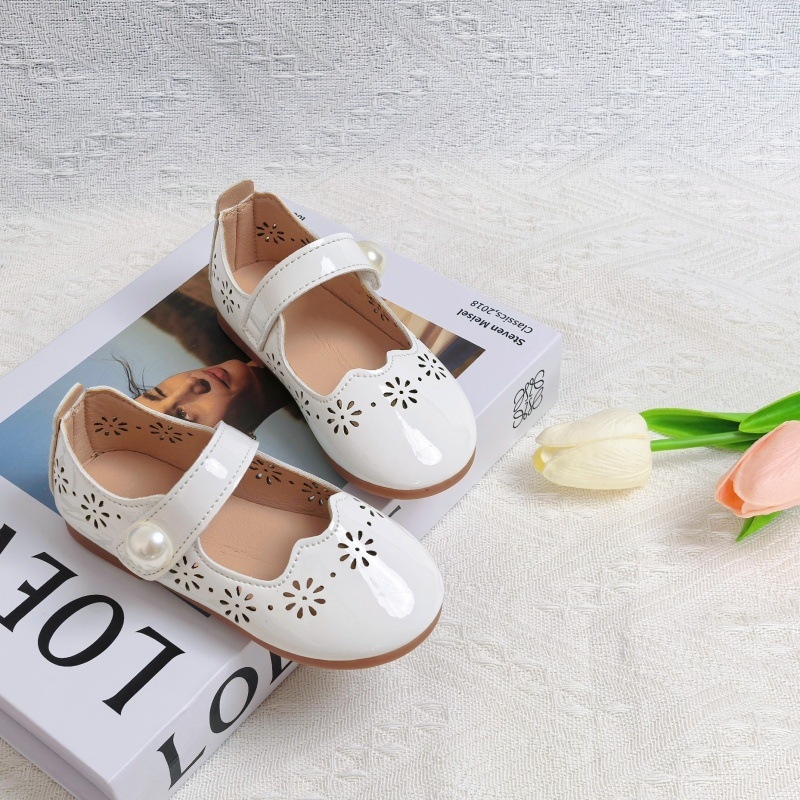 Кожени обувки за момичета, пролет/есен, нови детски равни обувки с плитка уста, мека подметка, обувки за спорт, британски стил, принцеси за момичета