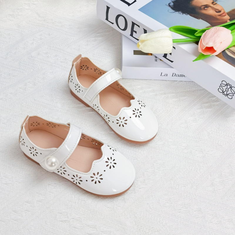 Кожени обувки за момичета, пролет/есен, нови детски равни обувки с плитка уста, мека подметка, обувки за спорт, британски стил, принцеси за момичета