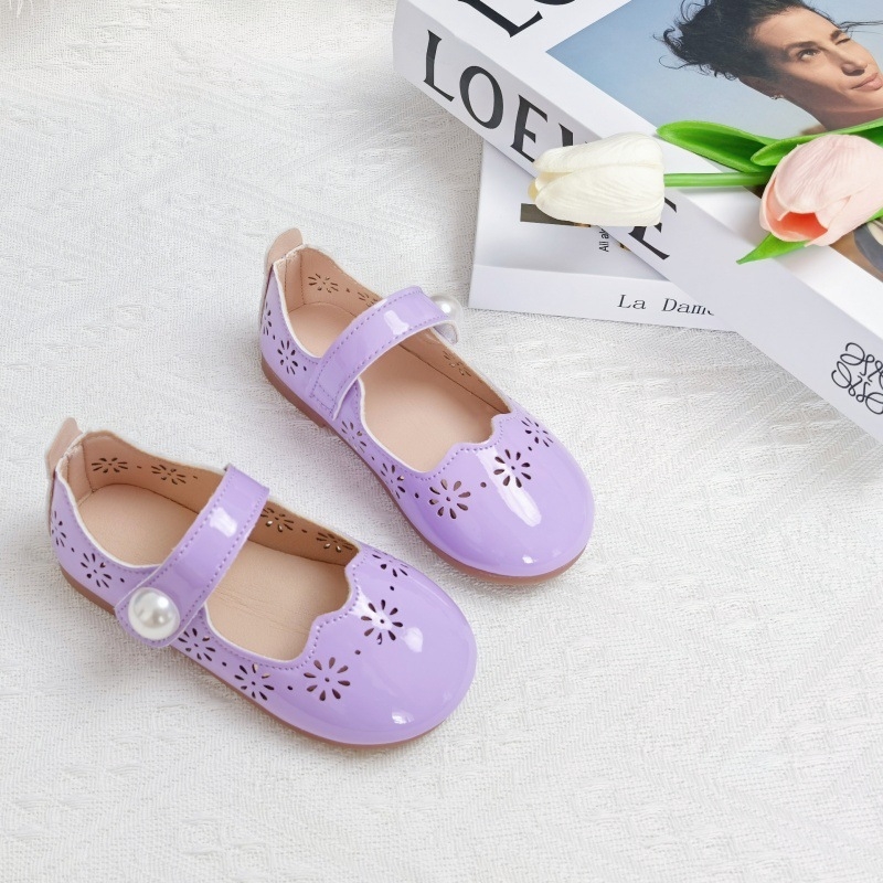 Кожени обувки за момичета, пролет/есен, нови детски равни обувки с плитка уста, мека подметка, обувки за спорт, британски стил, принцеси за момичета