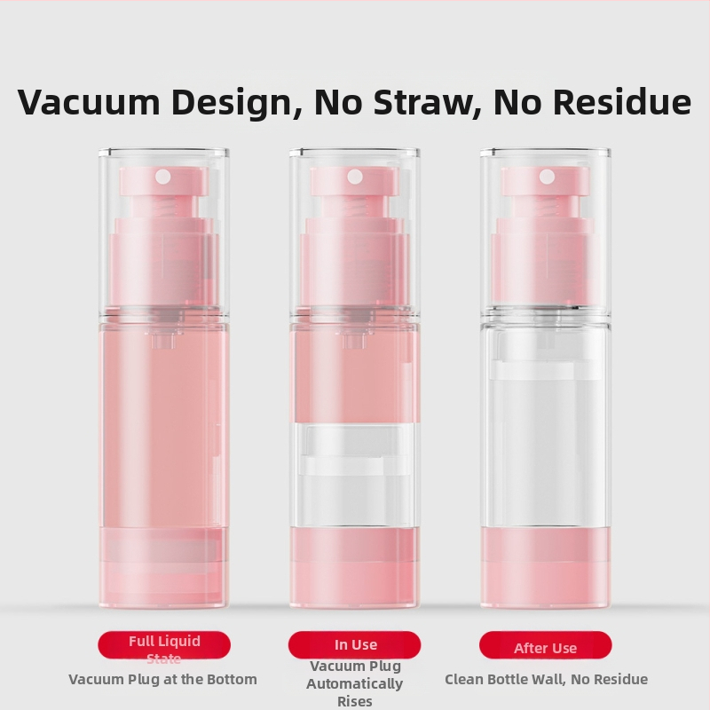 Комплект за пътуване с вакуумна бутилка, кутия за съхранение на козметика, бутилка с тонер, спрей, преса за лосион, преносима бутилка